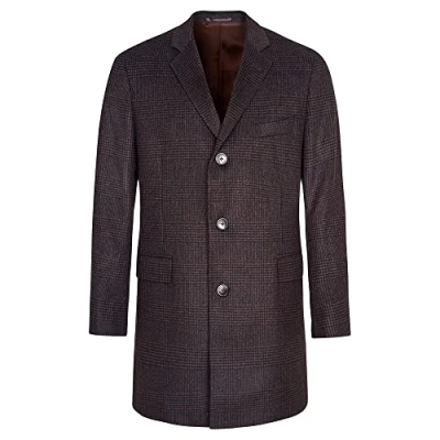 Abbildung von HACKETT LONDON Mens W/Cash Brushed Gcheck Jacket, 898DARK Brown, 34W/32L