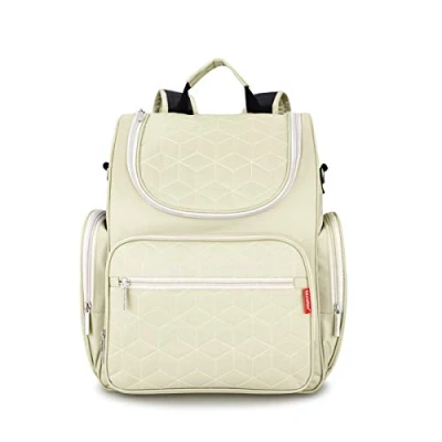 Abbildung von SONARIN Multifunktions Baby Wickelrucksack mit Nappy Wickelauflage und Kinderwagen Strap,Reise Rucksack Organizer,Wasserdicht, Große Kapazität, Stilvoll Langlebig,Ideal Geschenk(Cremig Weiß)
