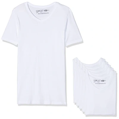 Abbildung von Dim T Shirt Mit V Ausschnitt Low Cost Ecodim 100% Baumwolle Multipack Herren x6, White, S