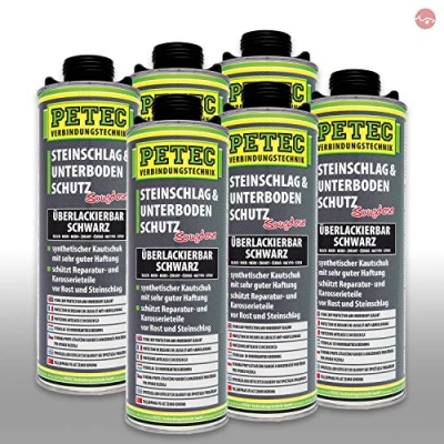Abbildung von Petec_bundle 6X PETEC STEINSCHLAG und UNTERBODENSCHUTZ KAUTSCHUKBASIS SCHWARZ 1.000 ML 73210