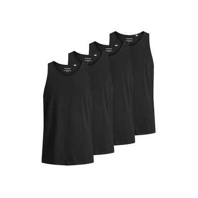 Abbildung von Jack &amp; Jones 4ER PACK Jacbasic Einfarbi Unterhemd/shirt, Herren, Größe: Large, Schwarz
