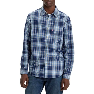 Abbildung von Levi&#039;s Herren Sunset 1 Pocket Standard Hemd,Emmett Plaid Bright White,S