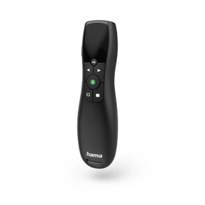 Abbildung von Hama Presenter mit Laserpointer grün (Präsentationsfernbedienung, 4in1, Powerpoint Presenter, Wireless kabellos, USB, 20 m Reichweite)