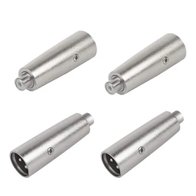 Abbildung von LuluDa XLR 3 Pin Stecker 4 Stück zu Cinch Buchse Adapter Professioneller Audio Mikrofon Anschluss auf RCA Konverter