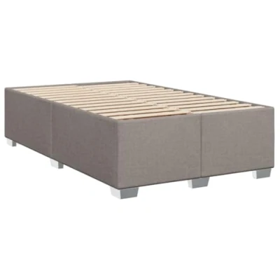 Abbildung von vidaXL Bettgestell, Bett mit Bettfüße Lattenrost, Polsterbett für Schlafzimmer, Doppelbett Bettrahmen, Modern, Taupe 120x200cm Stoff