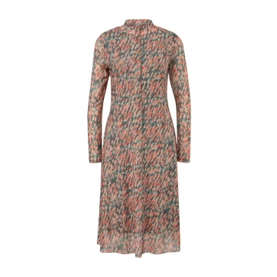 Abbildung von comma casual identity Gemustertes Freizeitkleid, Damen, Größe: 44, Helles olivgrün