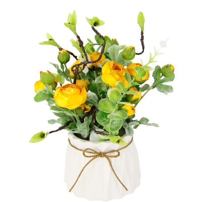 Abbildung von I.GE.A. Kunstblume &quot;Ranunkeln&quot;, Im Topf aus Keramik Gesteck Arrangement Künstliche Frühlingsblume