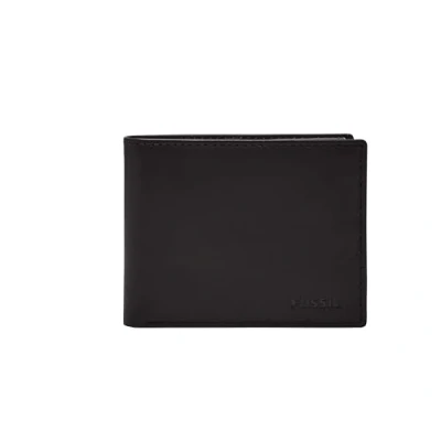 Abbildung von Fossil Herren Derrick Leder RFID blockierende Bifold Passcase mit abnehmbarem Kartenetui, Schwarz