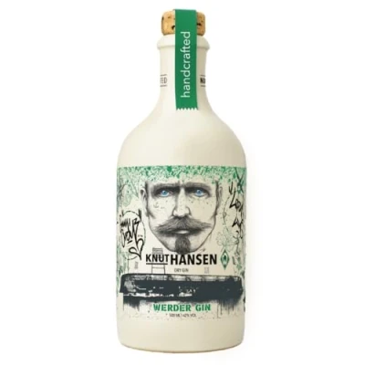 Abbildung von KNUT HANSEN DRY Gin Werder I Der neue Bremen Lebenslang grün weiß mit jedem Schluck 0,5l 42% Vol.