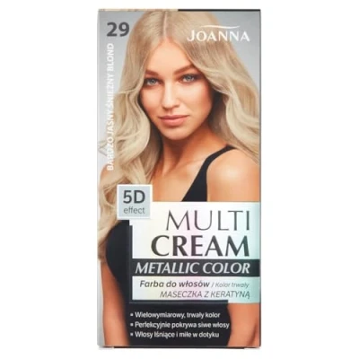 Abbildung von Joanna Multi Creme Metallische Farbe Haarfärbemittel Sehr Helles Schneeballblond 29