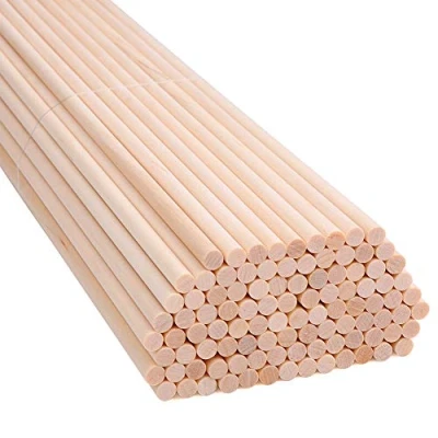 Abbildung von H&amp;S Holzstab Rundholz 100 Stück 15cm x 4mm Bastel Holzstäbchen Lang, Rund und Unbehandelt Ultra glatte Holzstäbe zum Basteln oder als Holzdübel