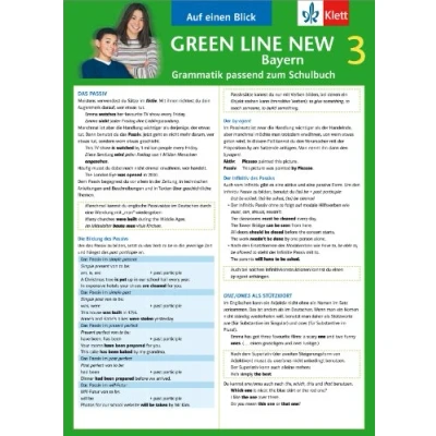 Abbildung von Green Line New Bayern 3 Auf einen Blick: Grammatik passend zum Schulbuch Klappkarte (6 Seiten)