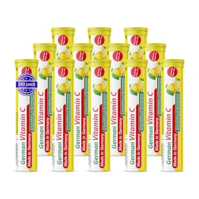 Abbildung von Vitamin C Brausetabletten 12x20 Stk. Zitronengeschmack 180 mg Zuckerfrei T&amp;D Pharma German Made in Germany
