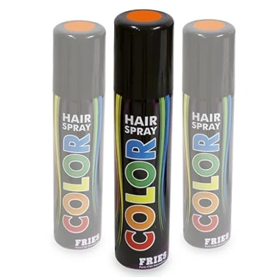 Abbildung von 3x Haarspray orange Spar Set: 3 Dosen zu je 100ml. Colorspray für Karneval, Fasching, Halloween und Party