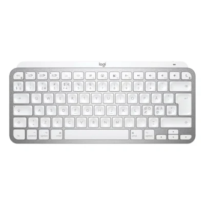 Abbildung von Logitech MX Keys Mini for Mac kabellose Tastatur, Bluetooth, Tasten Hintergrundbeleuchtung, kompatibel mit MacBook Pro, Air, iMac, iPad, Skandinavisch QWERTY Layout Pale Gray [Bulk]