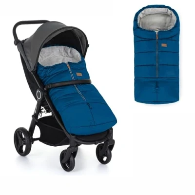 Abbildung von Petite&amp;Mars Schlafsack für Kinderwagen JIBOT * Fußsack Winterschlafsack Kinderwagen, Buggy und Autositz Warrm Wasserdicht Winddicht (Ocean Blue)