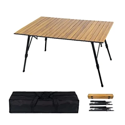 Abbildung von Premium Campingtisch HöHenverstellbar Klappbar, Klapptisch Camping Faltbar, Stabil Tisch Einfache Montage Aluminium Picknicktisch für Picknick Kochen Garten Wandern Reisen