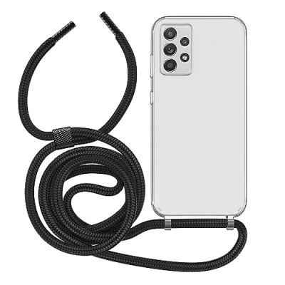 Abbildung von MyGadget Handykette für Samsung Galaxy A72 [ Hülle mit Band abnehmbar &amp; verstellbar ] Handyhülle Handyband zum Umhängen Schnur Case Schutzhülle Schwarz