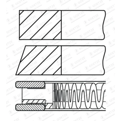 Abbildung von GOETZE ENGINE 08 437700 00 Kolbenringsatz 78 NISSAN: Micra 3, Qashqai / Qashqai+2 I, C+C 3