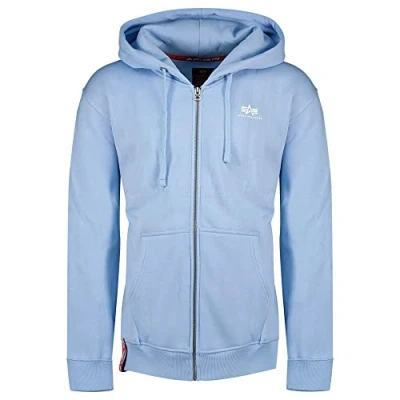 Abbildung von Alpha Industries Basic Hoody Sweatjacke, Herren, Größe: Large, Light blue