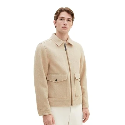 Abbildung von TOM Tailor Karrierte Übergangsjacke, Herren, Größe: XL, Big beige herringbone optic