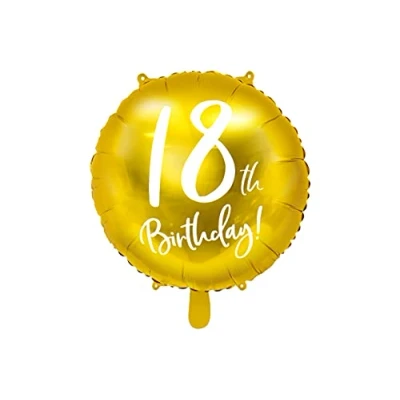 Abbildung von Luftballon 18. Geburtstag Gold Folienballon Nummer 18 Mädchen Junge Ballon Heliumballon Zahl