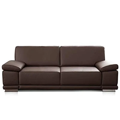 Abbildung von CAVADORE 2,5 Sitzer Sofa Corianne in Kunstleder / Kleines hochwertigem und modernem Design Mit verstellbaren Armlehnen 191 x 80 99 braun