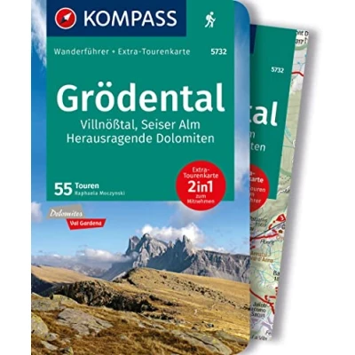 Abbildung von KOMPASS Wanderführer Grödental, Villnößtal, Seiser Alm, Herausragende Dolomiten, 55 Touren mit Extra Tourenkarte: GPS Daten zum Download