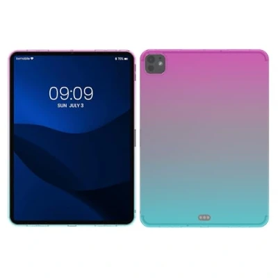 Abbildung von kwmobile Schutzhülle kompatibel mit Apple iPad Pro 11&quot; (2024) Hülle Silikon Tablet Cover Case Zwei Farben Pink Blau Transparent