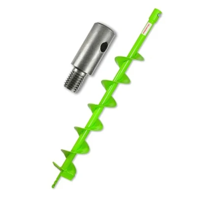 Abbildung von WERHE® Profi Bohrer, Erdbohrer für bohrmaschine 120 mm robust mit m14 Adapter Pfahlbohrer Brunnenbohrer präzise Bohrspitze.