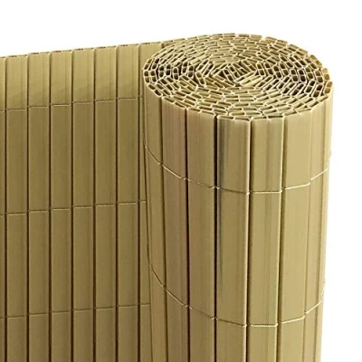 Abbildung von Ribelli® PVC Sichtschutzmatte mit Steg, extra stabil Sichtschutzzaun Sichtschutz Zaun Balkon Windschutz (140 x 700 cm, Bambus)