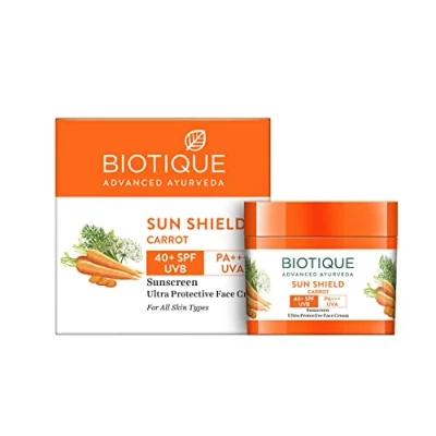 Abbildung von Bio Karotte Gesicht und Körper Sonnencreme SPF 40 UVA/UVB Sonnenschutz