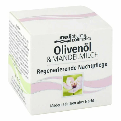 Abbildung von Oliven mandelmilch regenerierende Nachtpflege