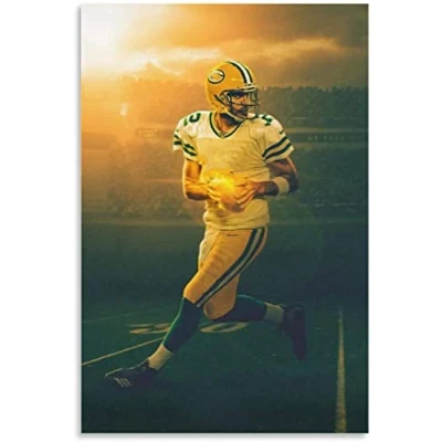 Abbildung von GPEIHANG Leinwand Malerei Bild Green Bay Packers Aaron Rodgers für Familiendekor Poster Wandkunst Bilder Und Drucke 23.6&quot;x35.4&quot;(60x90cm) Kein Rahmen