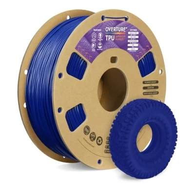 Abbildung von OVERTURE TPU Filament 1.75 mm, Flexible Rolle Weiches 3D Drucker Filament, 95A 1kg Spule (2.2 lbs), Maßgenauigkeit +/ 0,02 mm (Blau)