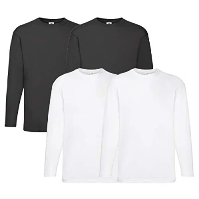 Abbildung von Fruit of the Loom 4 T Shirt Longsleeve M L XL XXL Langarm Verschiedene Farbsets auswählbar (5XL, Farbset 1)