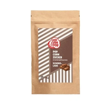 Abbildung von Popcornloop Popcornzucker Schokolade 1000g Zucker Aroma perfekt geeignet für Zuckerwatte und Popcorn zum zubereiten Zuhause Süßes Premium Zuckeraroma