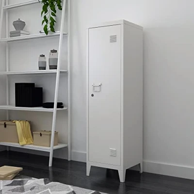 Abbildung von en.casa Spind »Kurikka« Einzelspind 137x38x38cm abschließbar Stahl Weiß