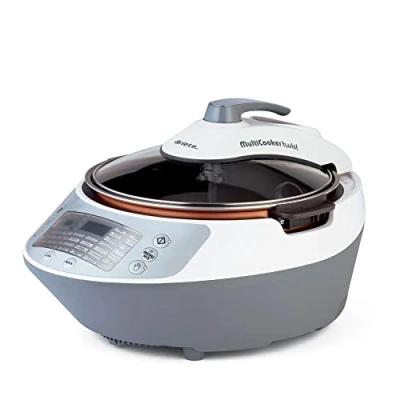 Abbildung von Ariete Multicooker Twist 2945, Dampfkochtopf, Multifunktions Elektrokochgerät, Reiskocher, mit 30 voreingestellten Kochprogrammen, LCD Display, 5 L Fassungsvermögen, 1900W, Weiß