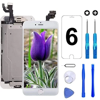 Abbildung von Brinonac Für iPhone 6 Display LCD Touchscreen Kompletter Ersatz Bildschirm Vorinstallierte Frontkamera Hörmuschel Lautsprecher Näherungssensor mit Werkzeug (Weiß)
