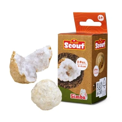Abbildung von Simba 109452663 Scout Geoden zum Aufbrechen (2 Steine) interaktives Forscher und Entdecker Spielzeug für Kinder ab 5 Jahre, je 3 4 cm