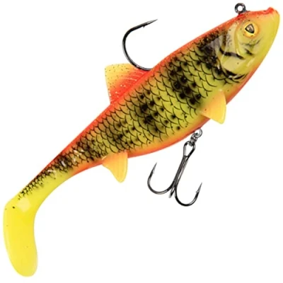 Abbildung von Fox Rage Replicant 7,5cm 3&quot; Wobble 10g UV Bright Perch x 2 Stück Gummifisch