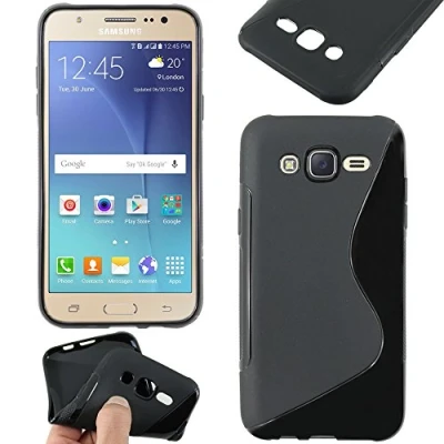 Abbildung von ebestStar kompatibel mit Samsung Galaxy J5 Hülle SM J500F (2015) Flex Silikongel Handyhülle, Klar TPU Schutzhülle, S line, Schwarz