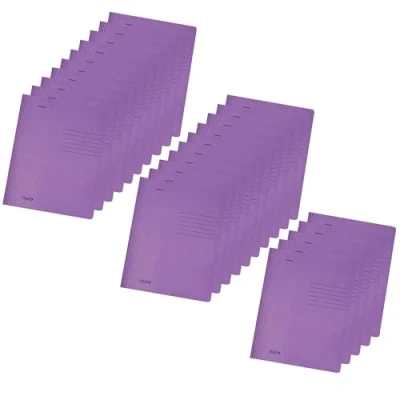 Abbildung von Original Falken 25er Pack Schnellhefter Intensivfarben. Made in Germany. Aus Recycling Karton für DIN A4 kaufmännische und Behördenheftung Pastell Farbe lila Hefter ideal Büro Schule
