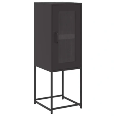 Abbildung von vidaXL Sideboard Schwarz 36x39x107 cm Kaltgewalzter Stahl, Kommode, Schrank, Flurschrank, Anrichte, Küchenschrank, Wohnzimmerschrank, Wohnzimmermöbel