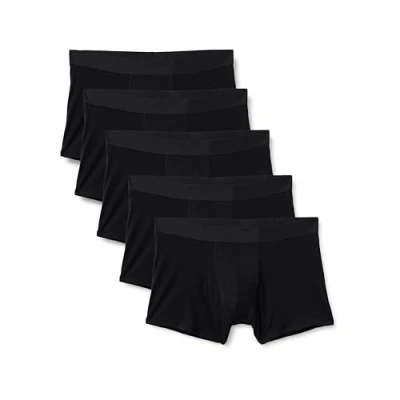 Abbildung von Amazon Essentials Herren Baumwolljersey Boxershorts, 12,7cm, 5er Pack, Schwarz, L