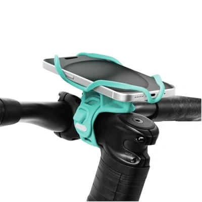 Abbildung von Bone Bike Tie 5 Pro Phone Mount Bicycle Holder for Stem Mounting 4.7&quot; 7.2&quot; iPhone 15/Pro/Pro Max, Ultra Light Motorcycle, Designed Road Türkis