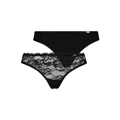 Abbildung von Hunkemöller 2 PACK String, Damen, Größe: XS, Black