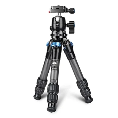 Abbildung von SIRUI AM223 Mini Camera Tripod Stativ,Klein Reisestativ Kamerastativ,Carbon Ministativ Tischstativ mit 360 B 00K Kugelkopf und Arca Swiss Schnellwechselplatte für DSLR,belastbar bis 15kg