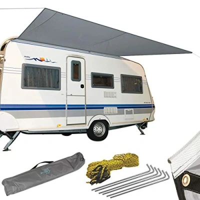 Abbildung von Bo Camp Vorzelt Sonnensegel XL Wohnwagen Wohnmobil, Markise Vordach Keder Bus 4,6 x 2,4 m
